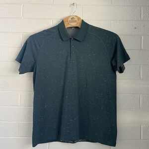 Lululemon Green Polo Shirt Men's Time To Get Dirty‎ Get Outside Get Sweaty Read!